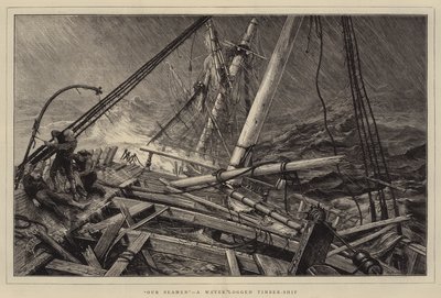 Nuestros marineros, un barco de madera inundado de Joseph Nash